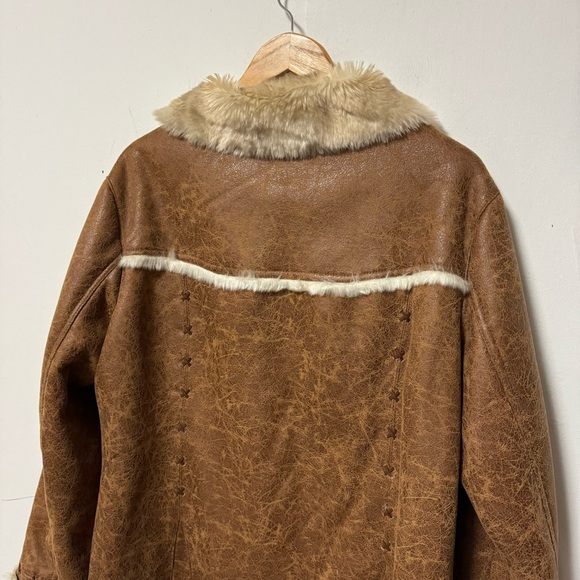 Cripple Creek Faux Fur Coat Womens Large Y2K Penny Lane Jacket Coastal Cowgirl - Picture 7 of 13